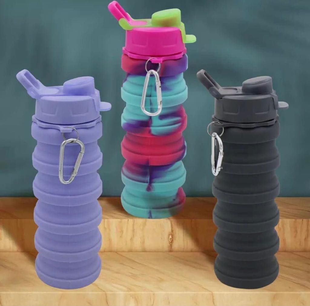 500ml Creative Portable Silicone Folding Sports Water Bottle, Tie Dye Silicone Foldable Water Cups, Collapsible Water Bottle, Leak Proof Water Bottles For Outdoor Camping 500ml Creative Portable Silicone Folding Sports Water Bottle, Tie Dye Silicone Foldable Water Cups, Collapsible Water Bottle, Leak Proof Water Bottles For Outdoor Camping